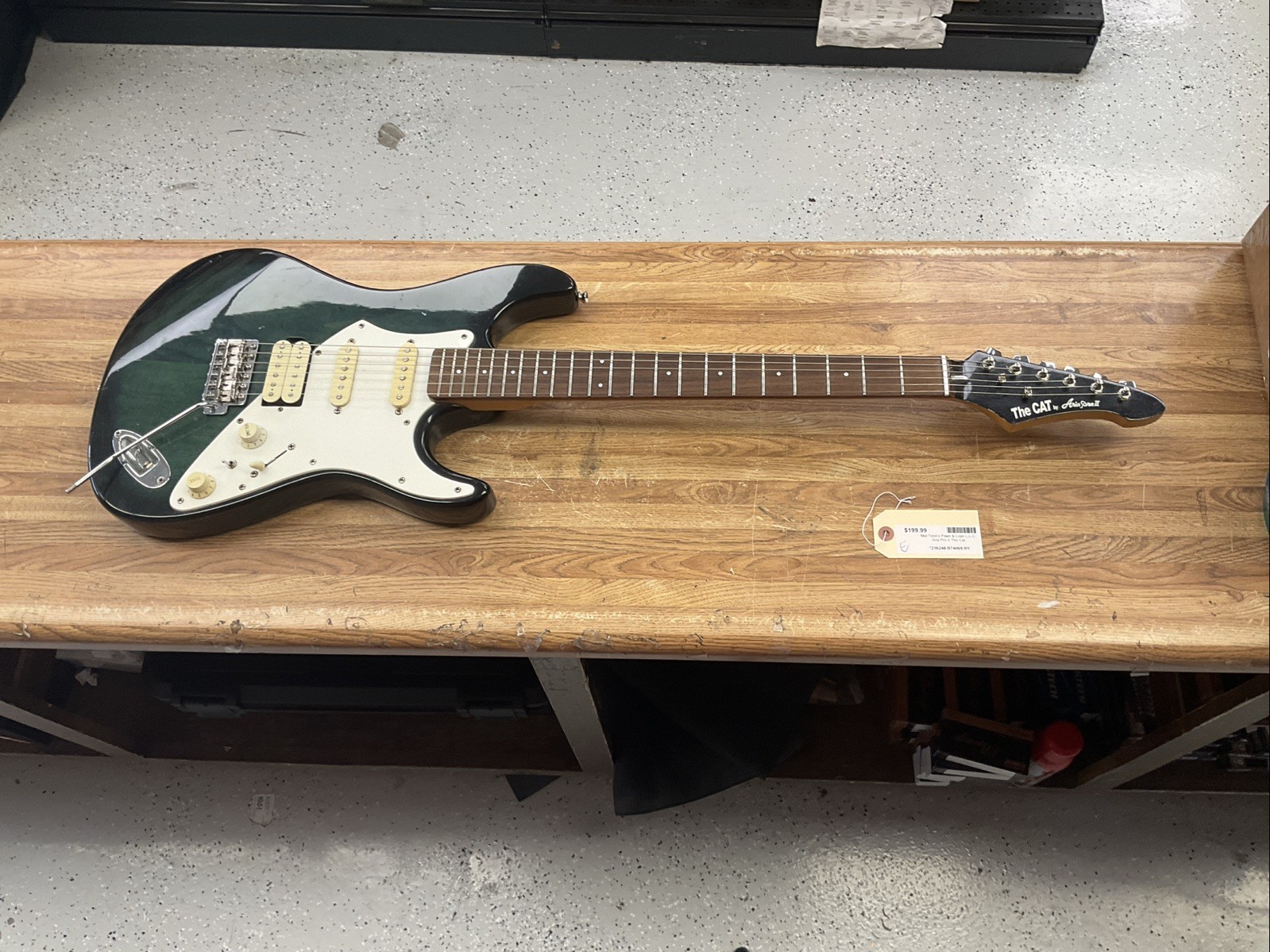 Aria Pro II The Cat Electric Guitar Black And White 236248