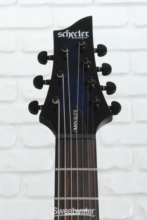 Schecter Omen Elite-7 Electric Guitar – See Thru Blue Burst