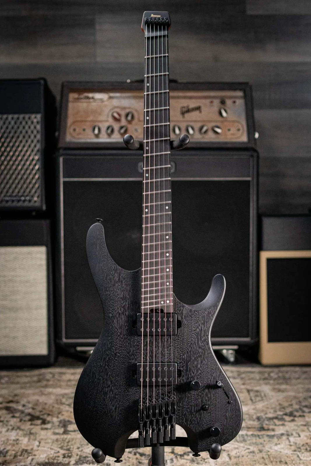 Ibanez QX52B Headless Electric Guitar – Weathered Black with Gig Bag