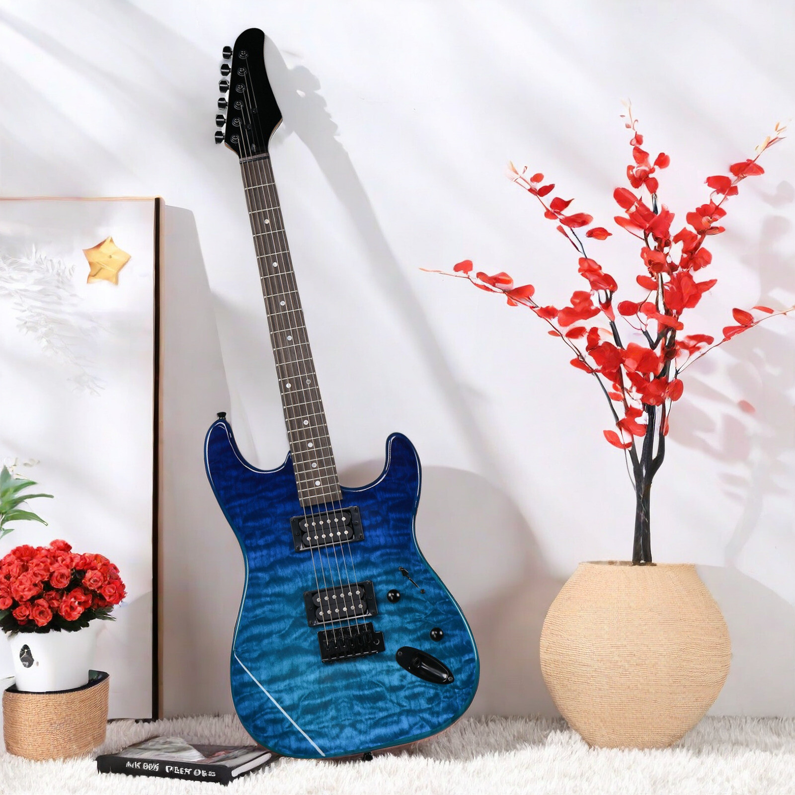 39 Inch Trans Blue Dual Humbucker Pickups / H-H Pickups ST Electric Guitar Set