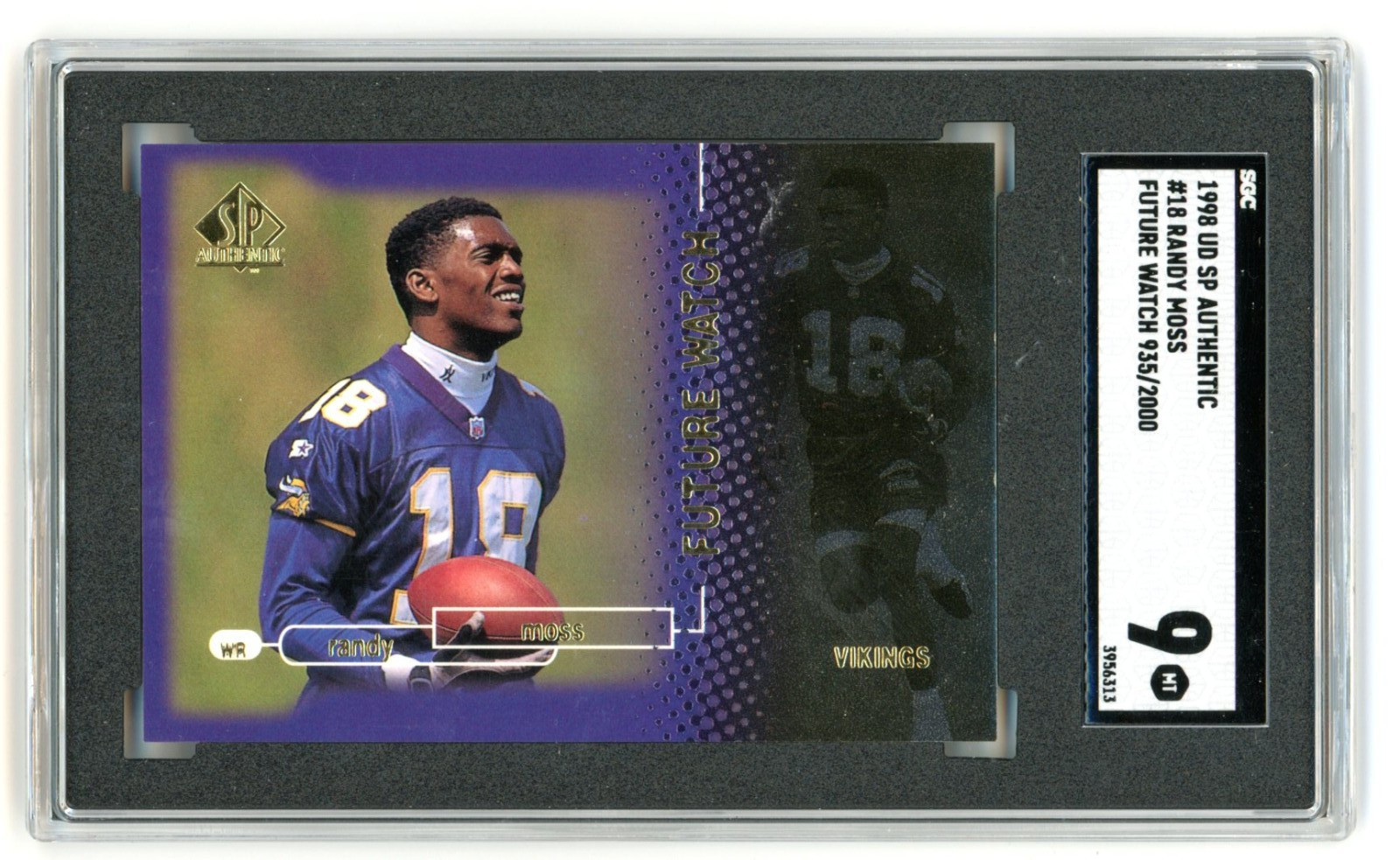 1998 SP Authentic Randy Moss Future Watch RC 935/2000 SGC 9 MINT HOF