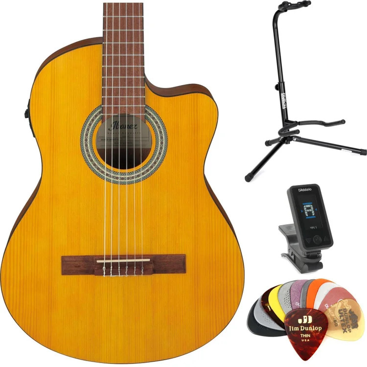Ibanez GA3ECE Nylon-string Acoustic-electric Guitar Essentials Bundle – Open