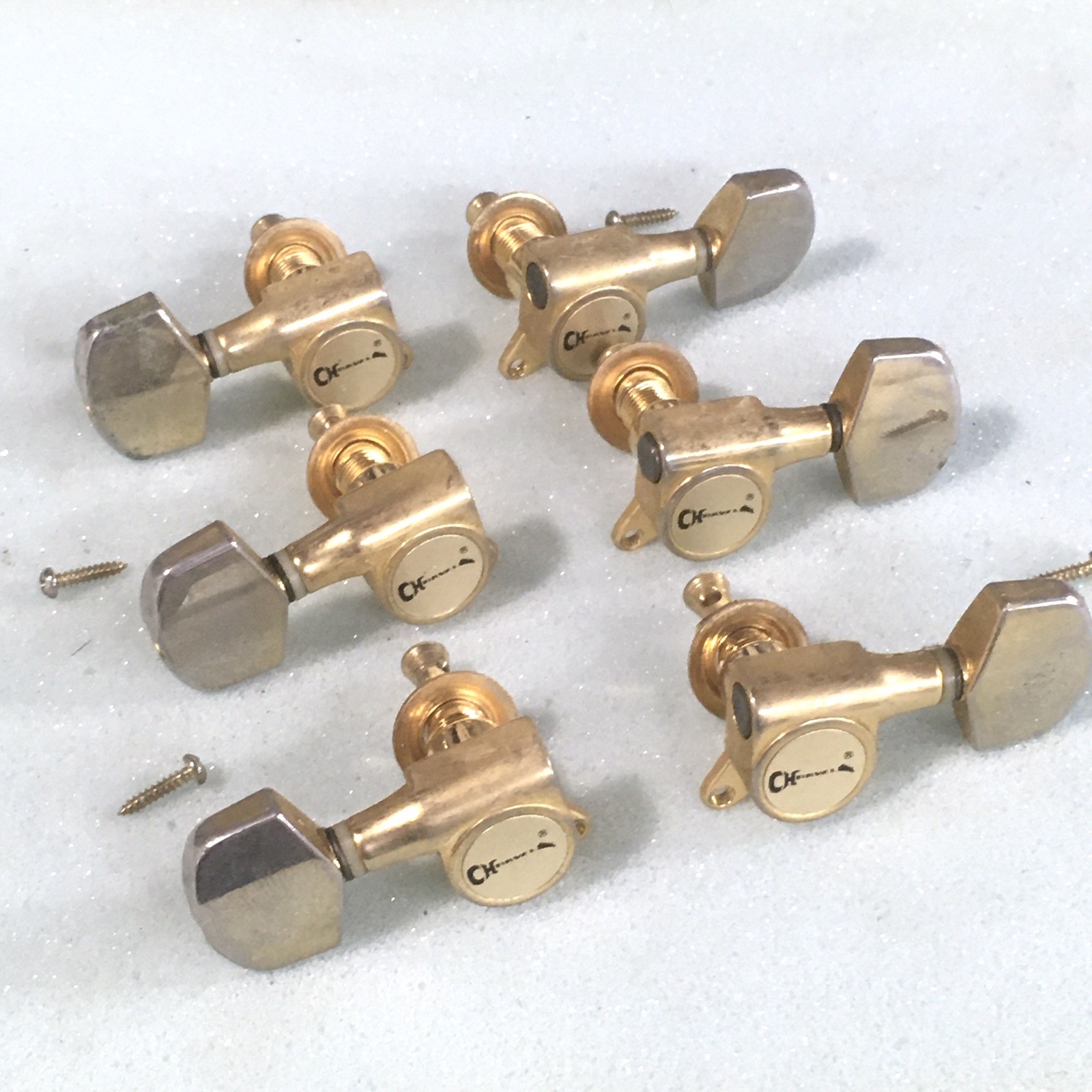 Vintage Charvel Korea Electric Bolt On Guitar Tuners 3×3 Natural Aged Gold RARE!