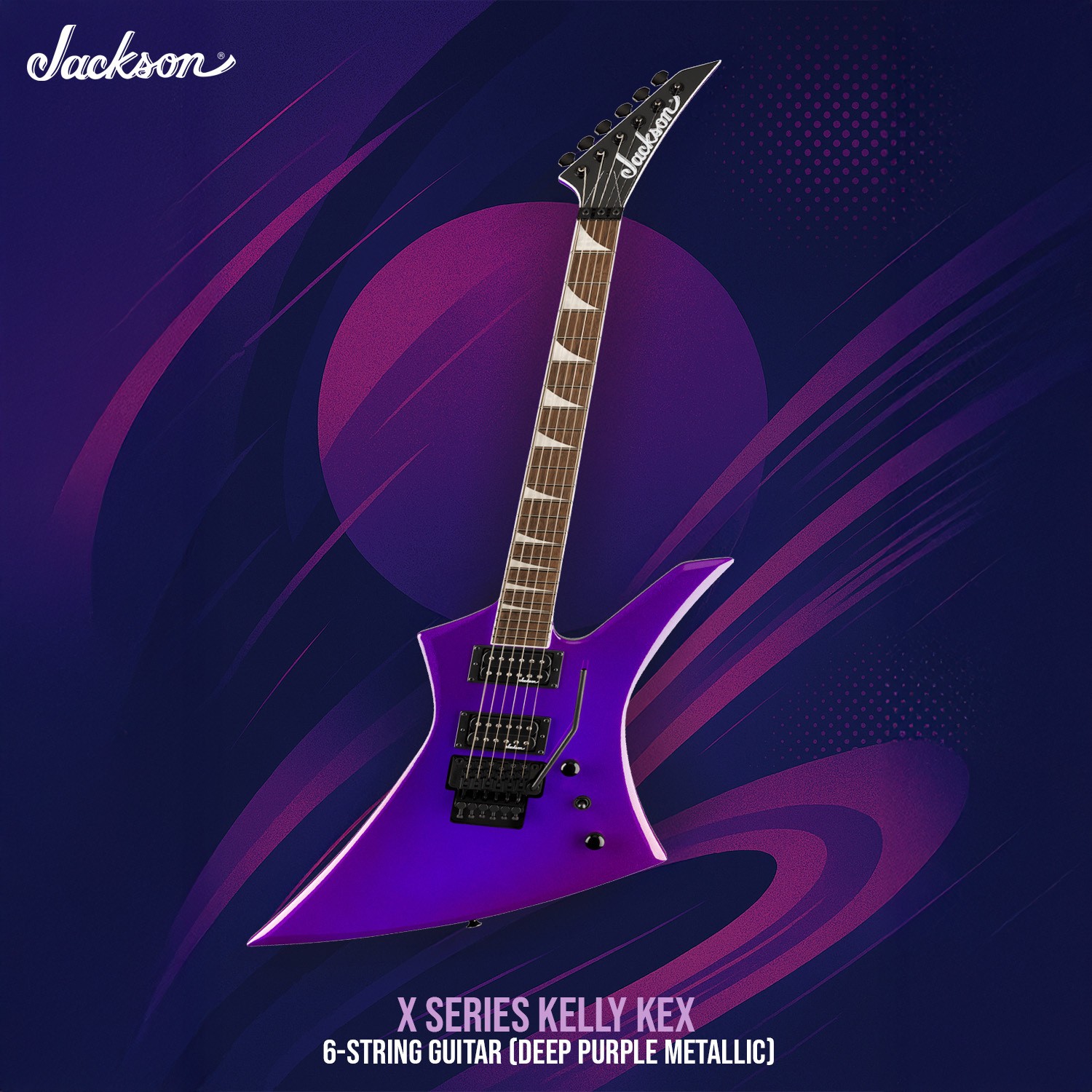 Jackson X Series Kelly KEX Deep Purple Metallic Guitar and Black Gig Bag Bundle