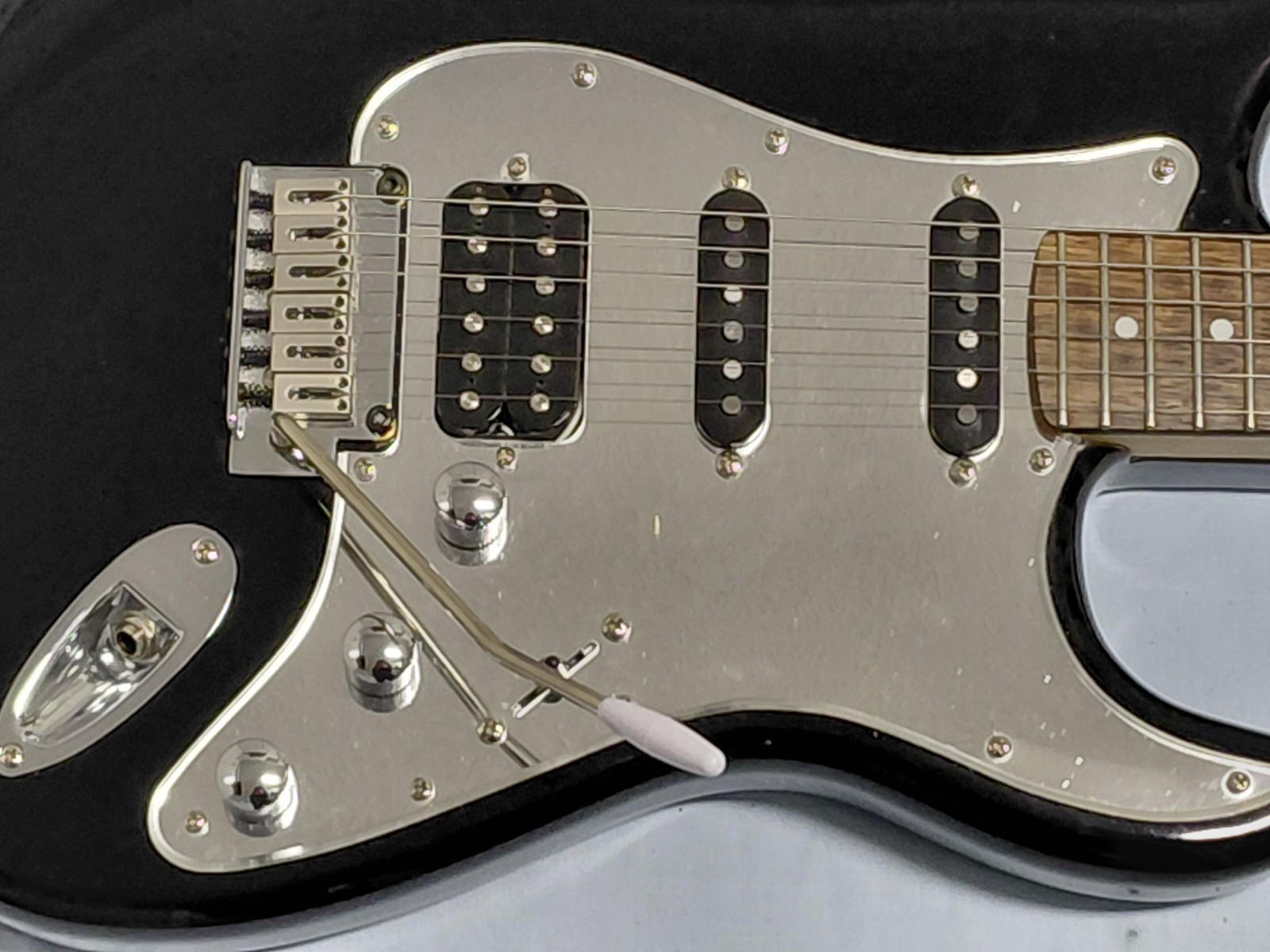 Fender Squier Stratocaster Standard Black & Chrome Guitar – w/Custom Upgrades