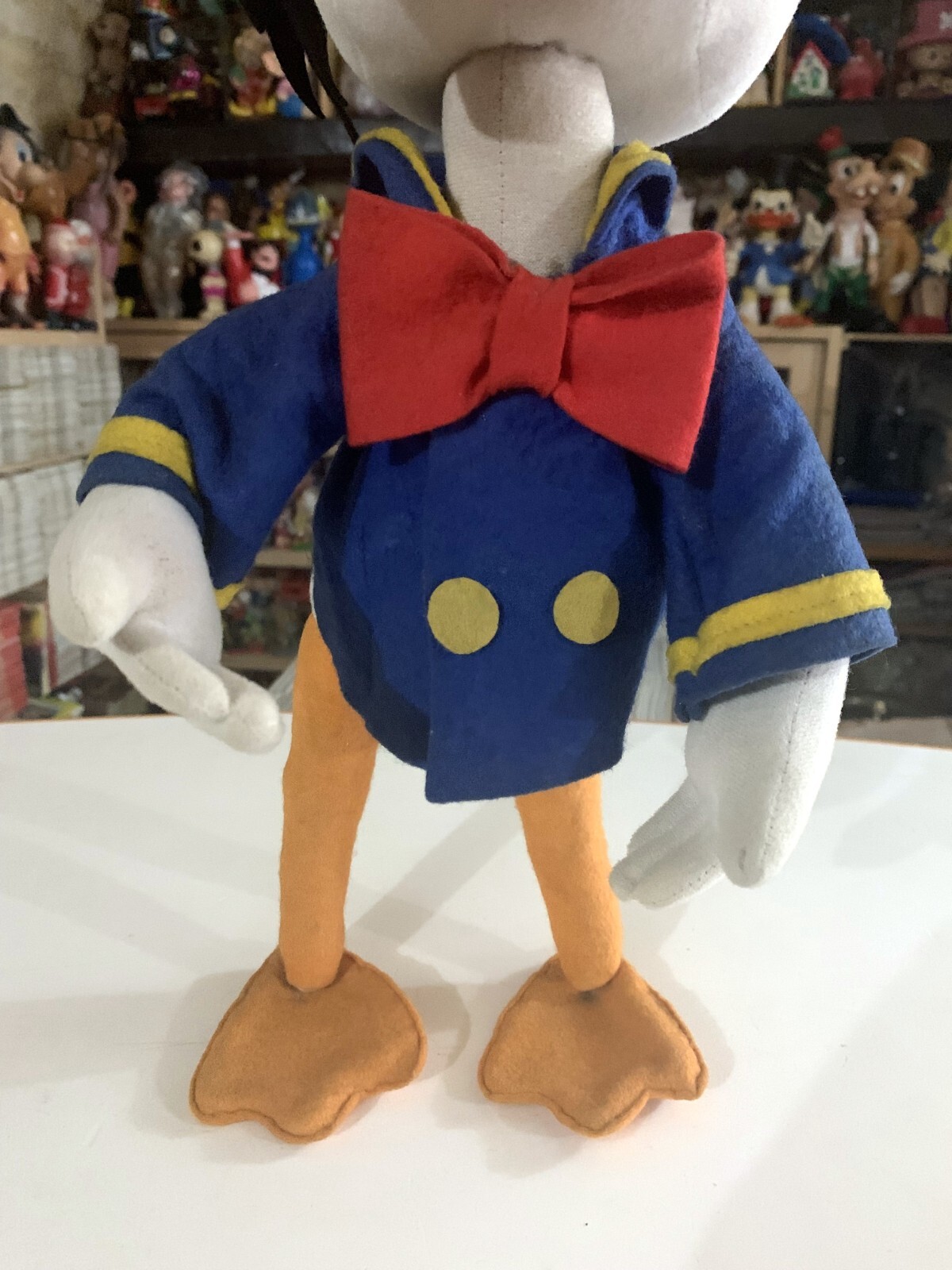 VINTAGE LARGE 17″ TOY DOLL DONALD DUCK FELT WALT DISNEY LARS 1960s
