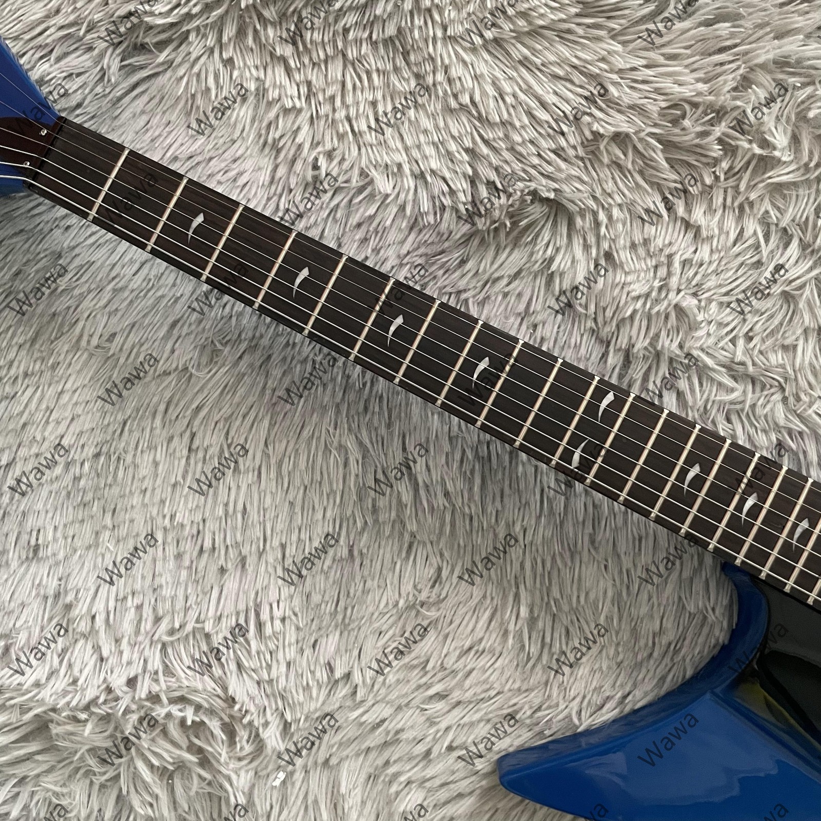 Blue Black White Fade Shark Graphic Custom Electric Guitar HSH Pickups