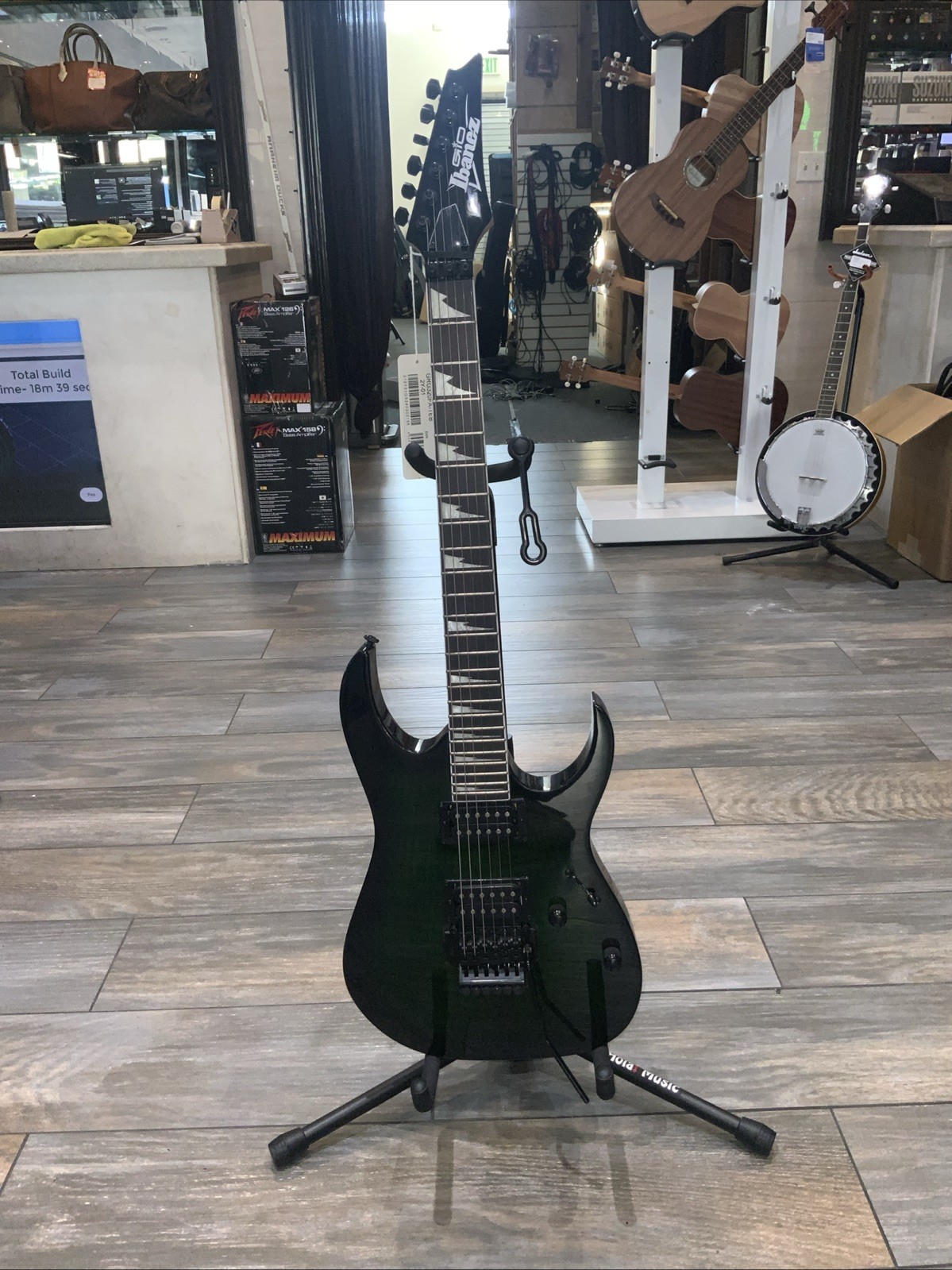 IBANEZ GRG320FA TEB ELECTRIC GUITAR Sharktooth Inlay LOCKING TREMOLO Emerald