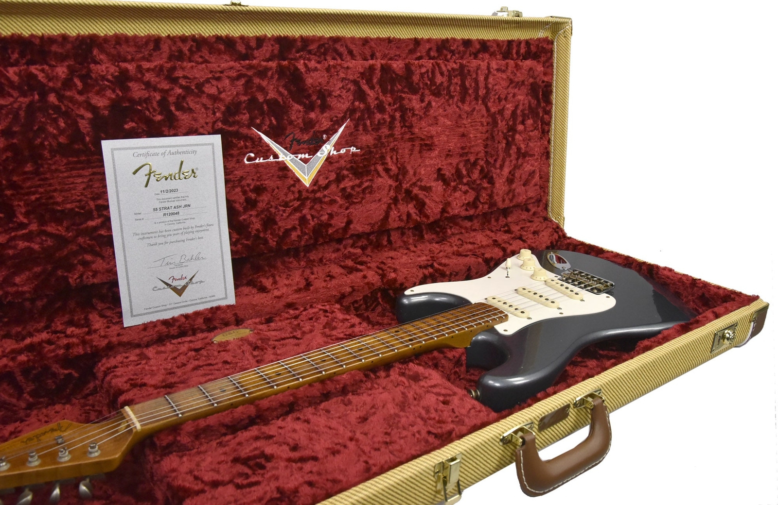 Fender Custom Shop 55 Stratocaster Journeyman Relic in Charcoal Frost Metallic