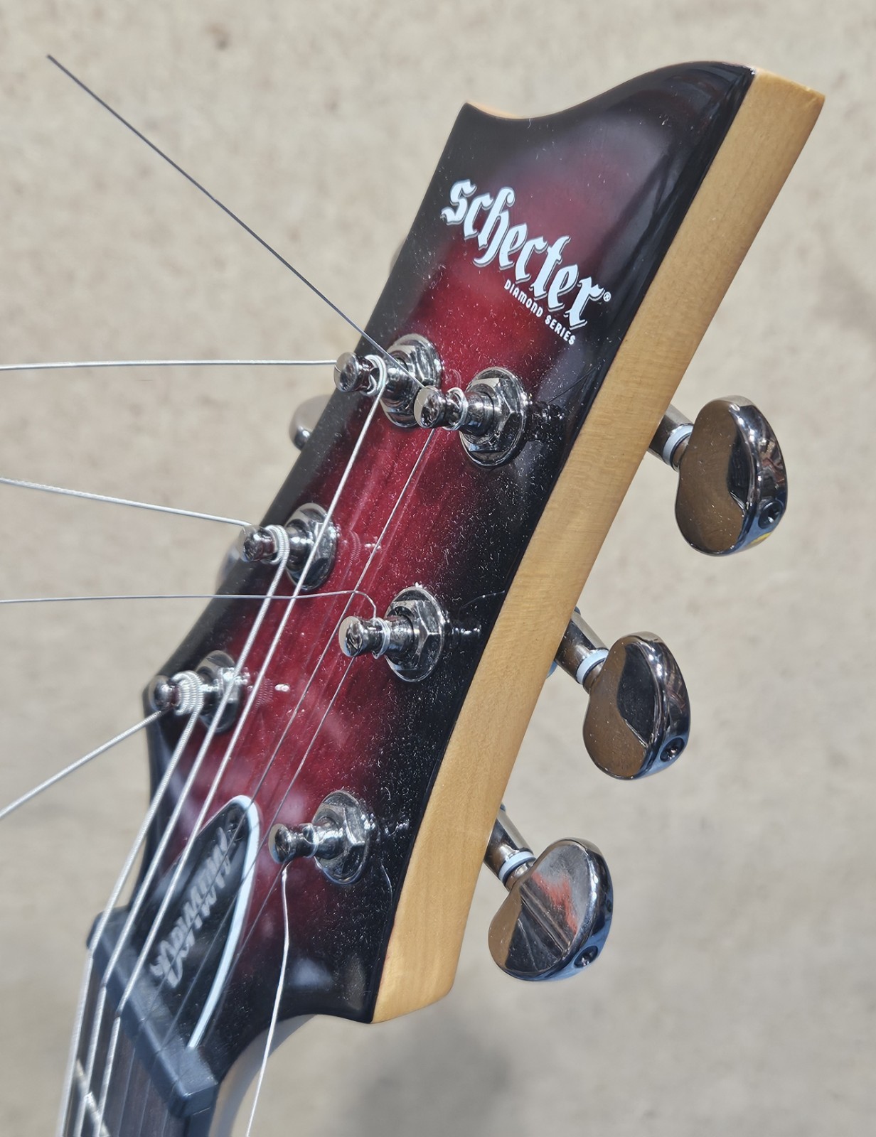 Schecter Diamond Series Demon-6 Electric Guitar – Crimson Red Burst