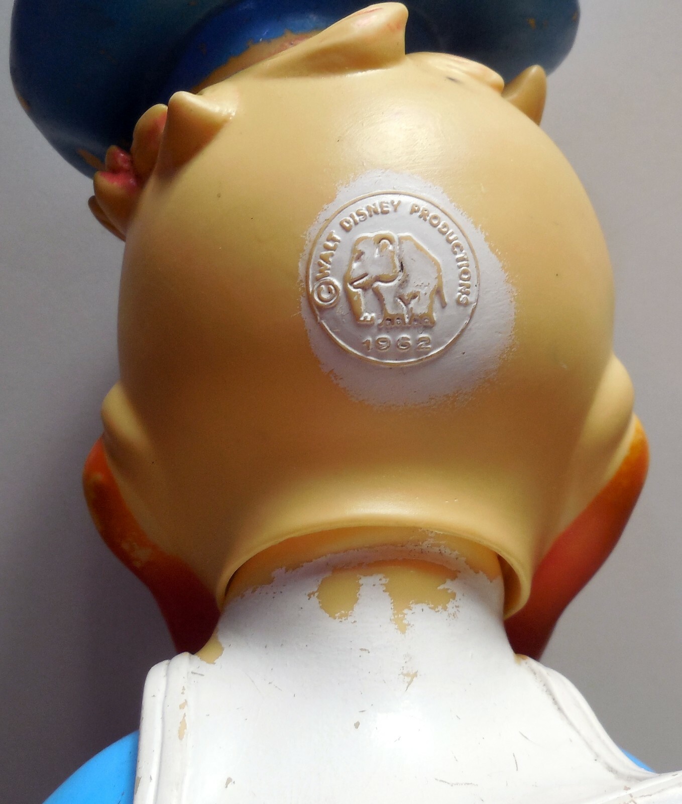 VINTAGE LARGE TOY SQUEAK RUBBER DONALD DUCK LEDRAPLASTIC LEDRA DISNEY 1962