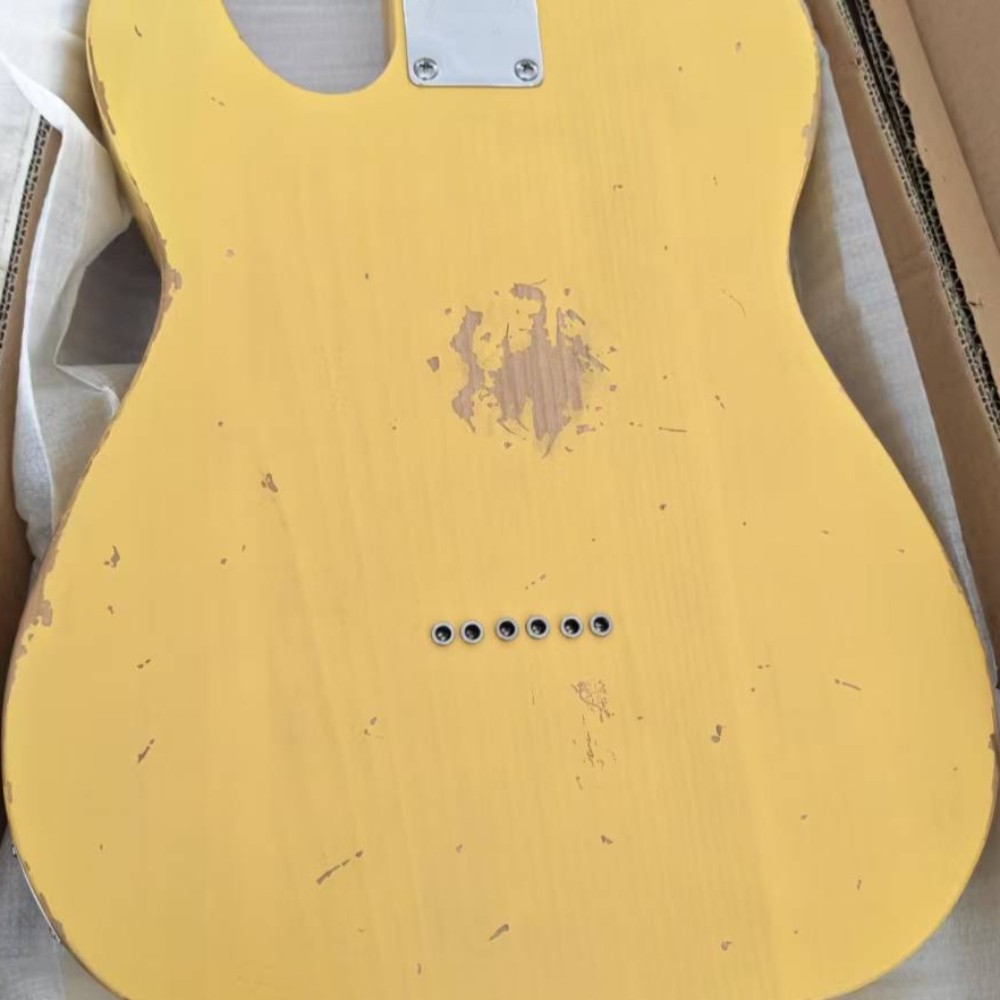 Custom 52s TL Heavy Aged Cream Yellow Electric Guitar SS Pickups 6String Ship US
