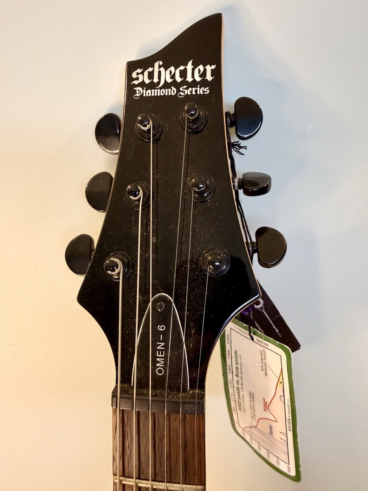 White Schecter Diamond Series Omen-6 Guitar Unknown Signatures