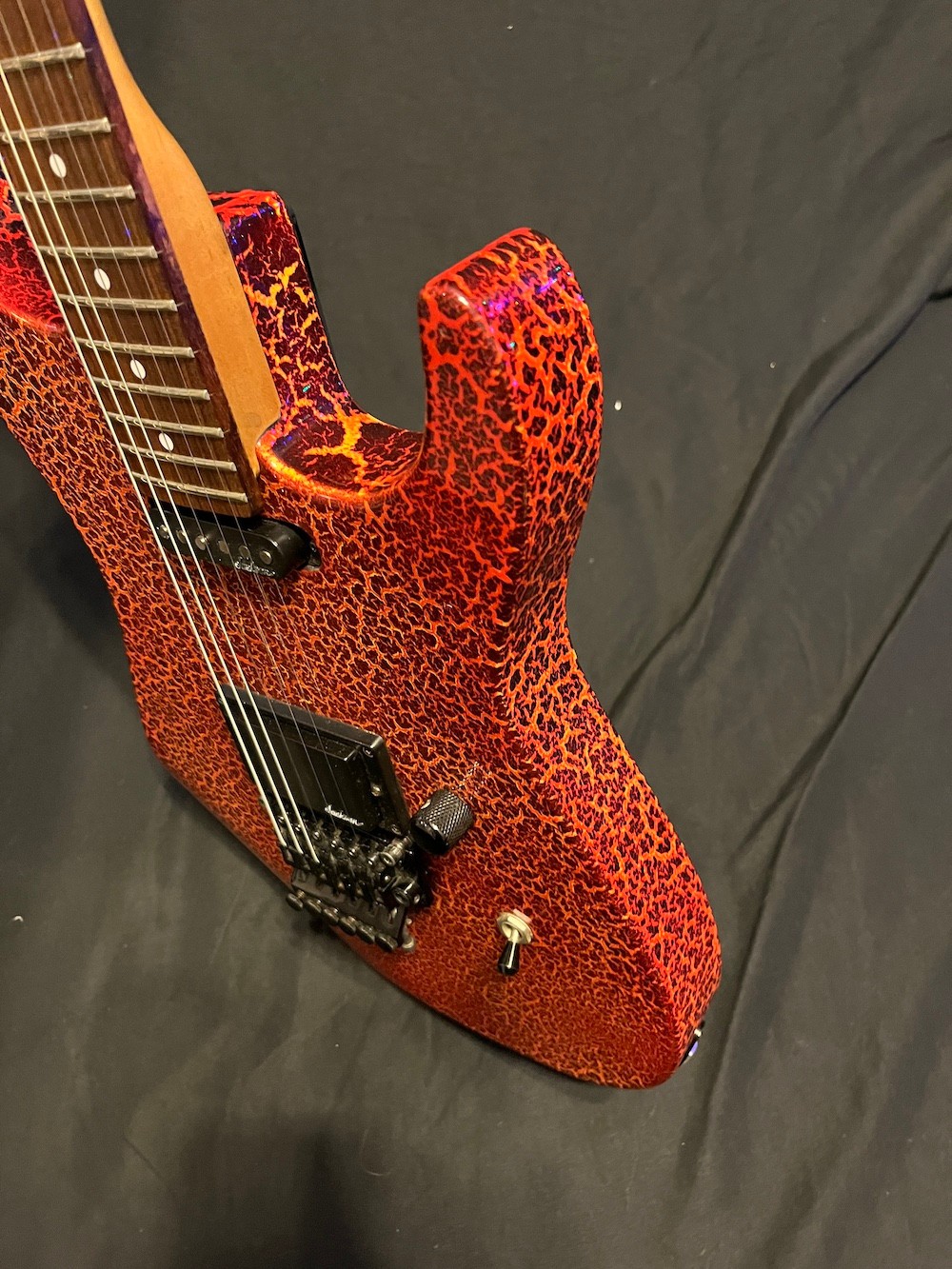 1988 Jackson USA Lava Fire Crackle Limited Edition Guitar Signed-Grover Jackson