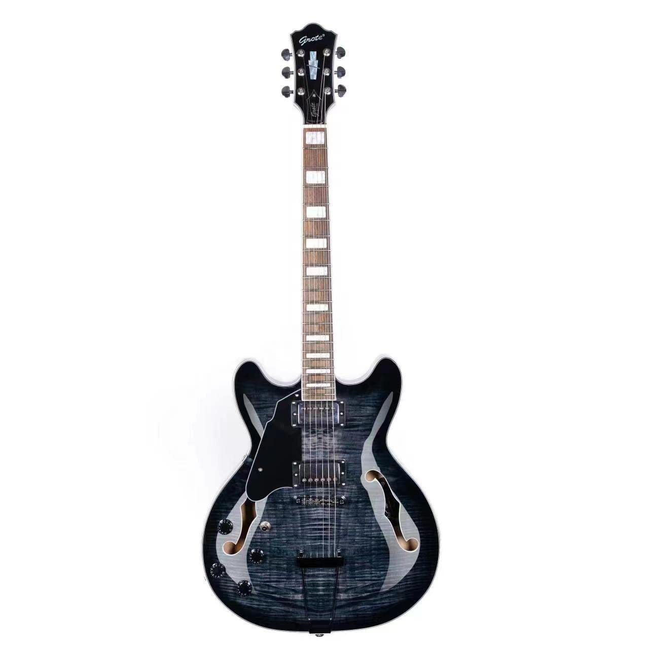 GROTE Jazz Left-Handed Electric Guitar Semi-Hollow Body Trapeze 4