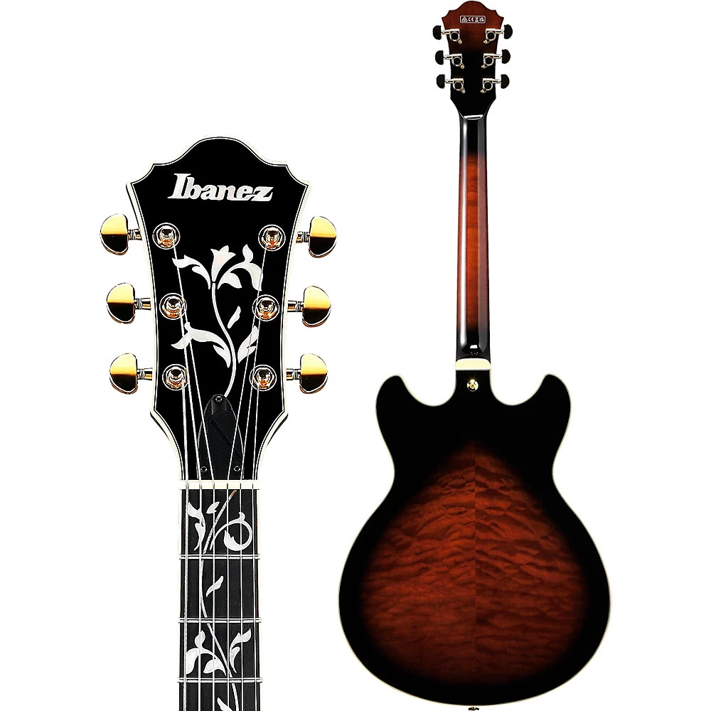 Ibanez AS93QMSP Artcore Expressionist QM Semi-Hollowbody Guitar Dark Brown Burst