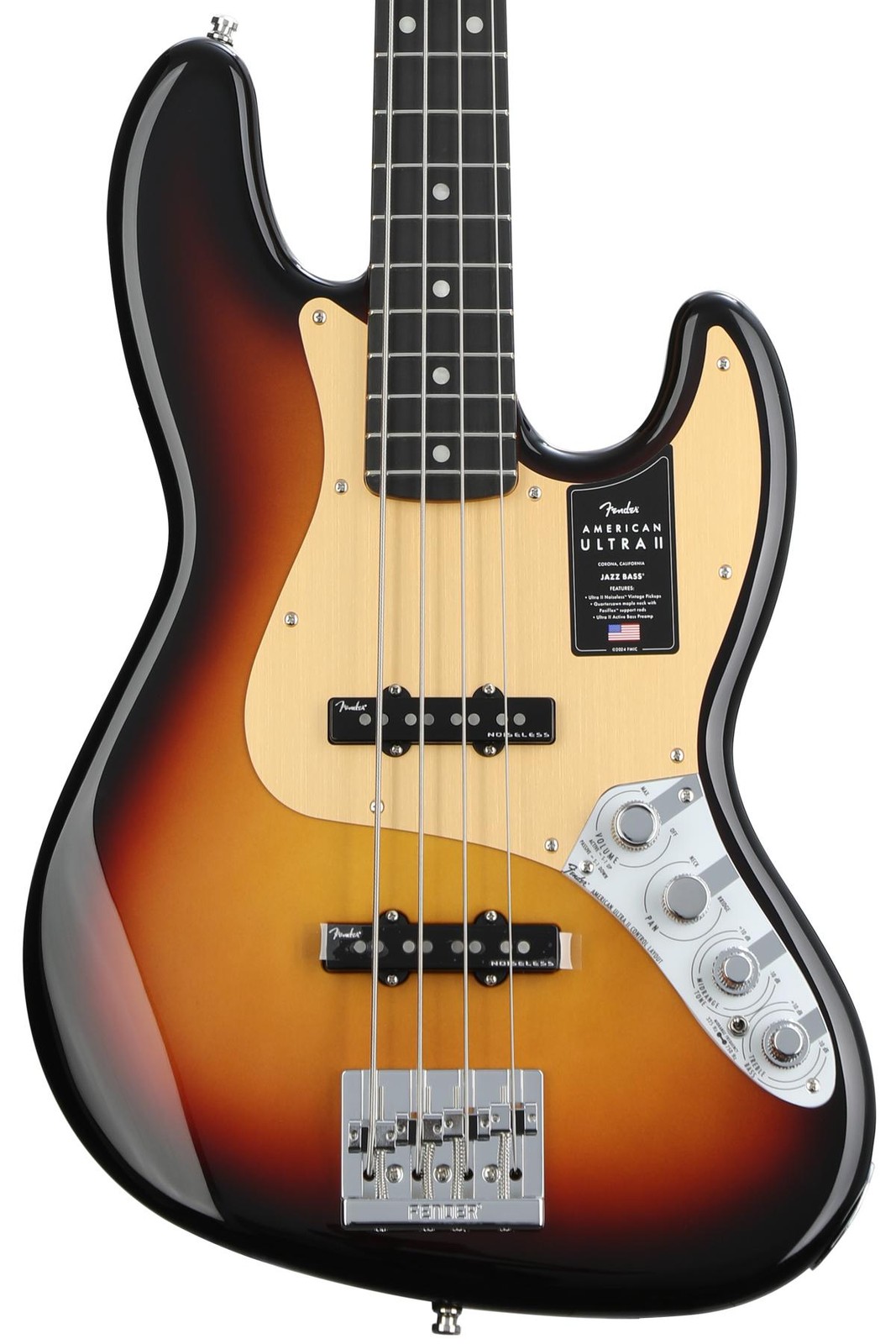 Fender American Ultra II Jazz Bass – Ultraburst, Ebony Fingerboard