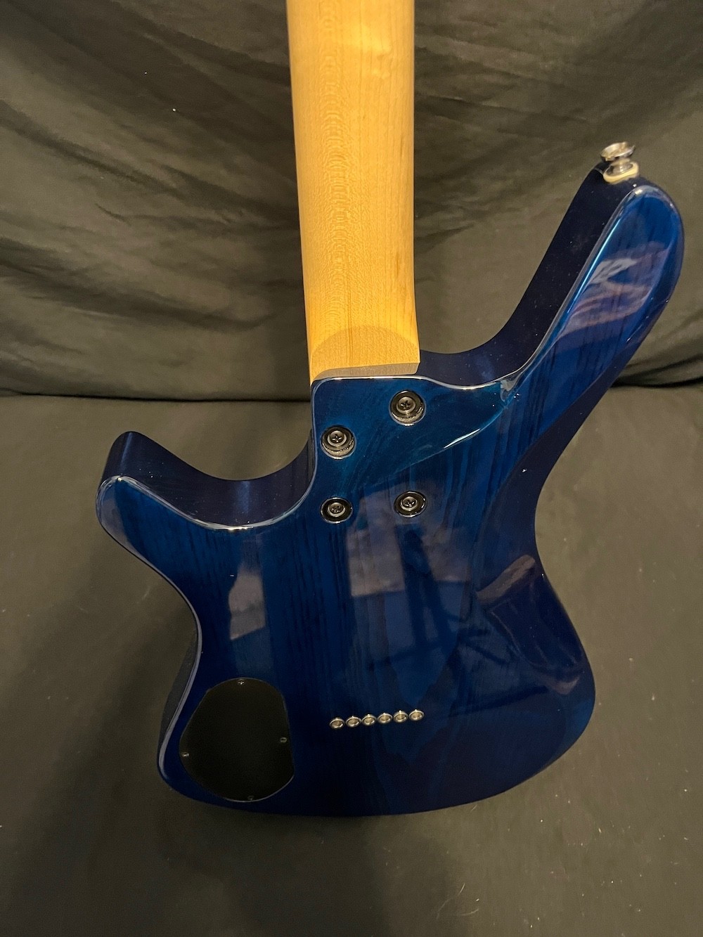 Kiesel Vanquish 6 Guitar See-Through Blue Swamp Ash-Zircote Board W/Case