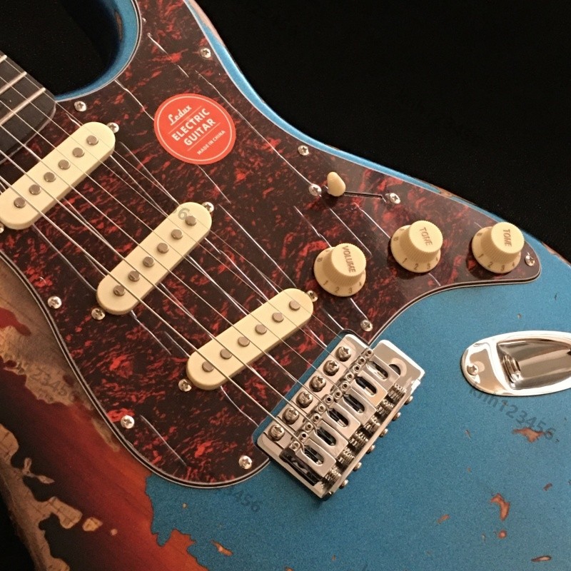Heavy Aged Electric Guitar Bone Nut Stainless Rounded Fret Edge Distressed SSS