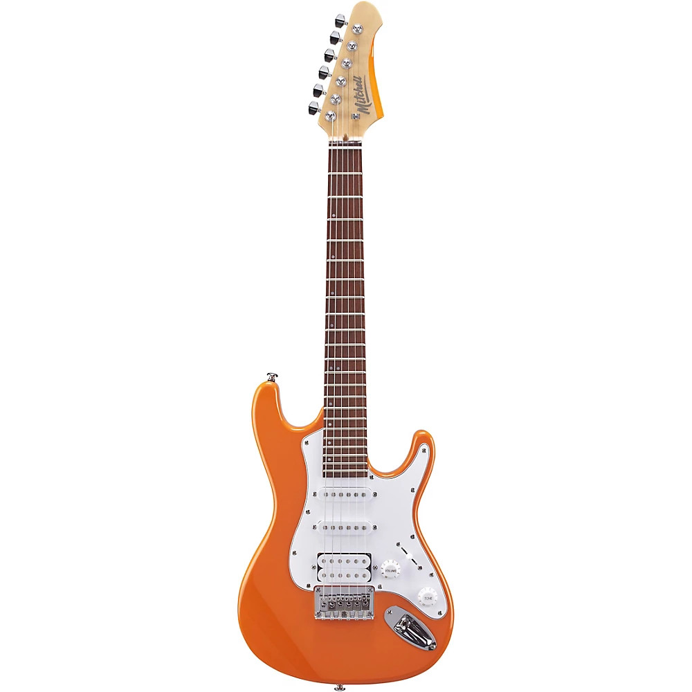 Mitchell TD100 Short-Scale Electric Guitar Orange 3-Ply White Pickguard