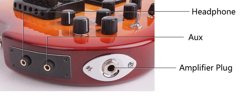 Headless electric guitar travel built in effect drum silent portable