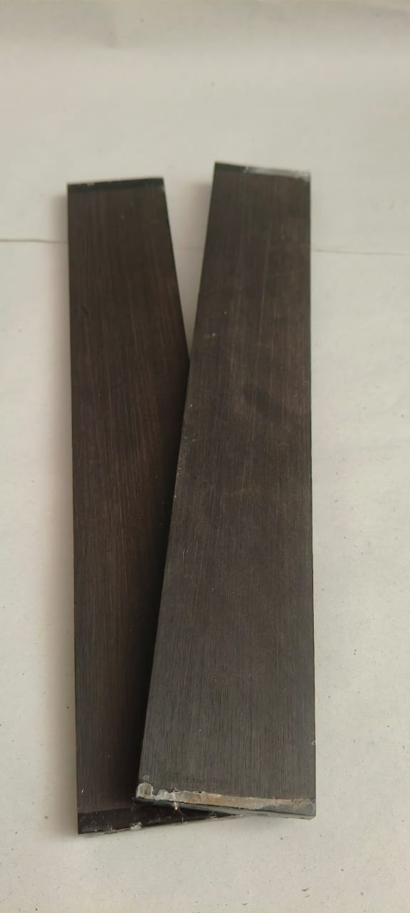 Ebony Wood Guitar Fretboard Blank High Density Black Wood Fingerboard Set 2 pcs
