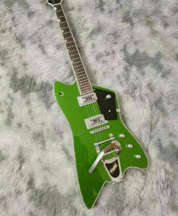 Custom 6 Strings G6199B Billy Bo Jupiter Green Thunderbird Electric Guitar Bass