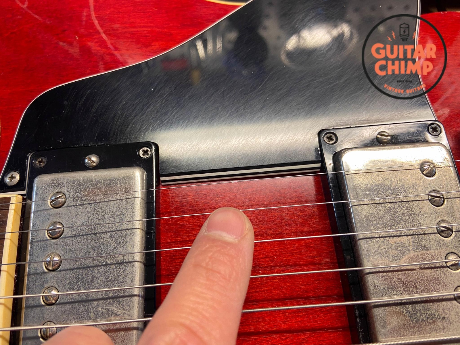 1996 Orville ES-335 Cherry Grinning Dog ’59 Pickups