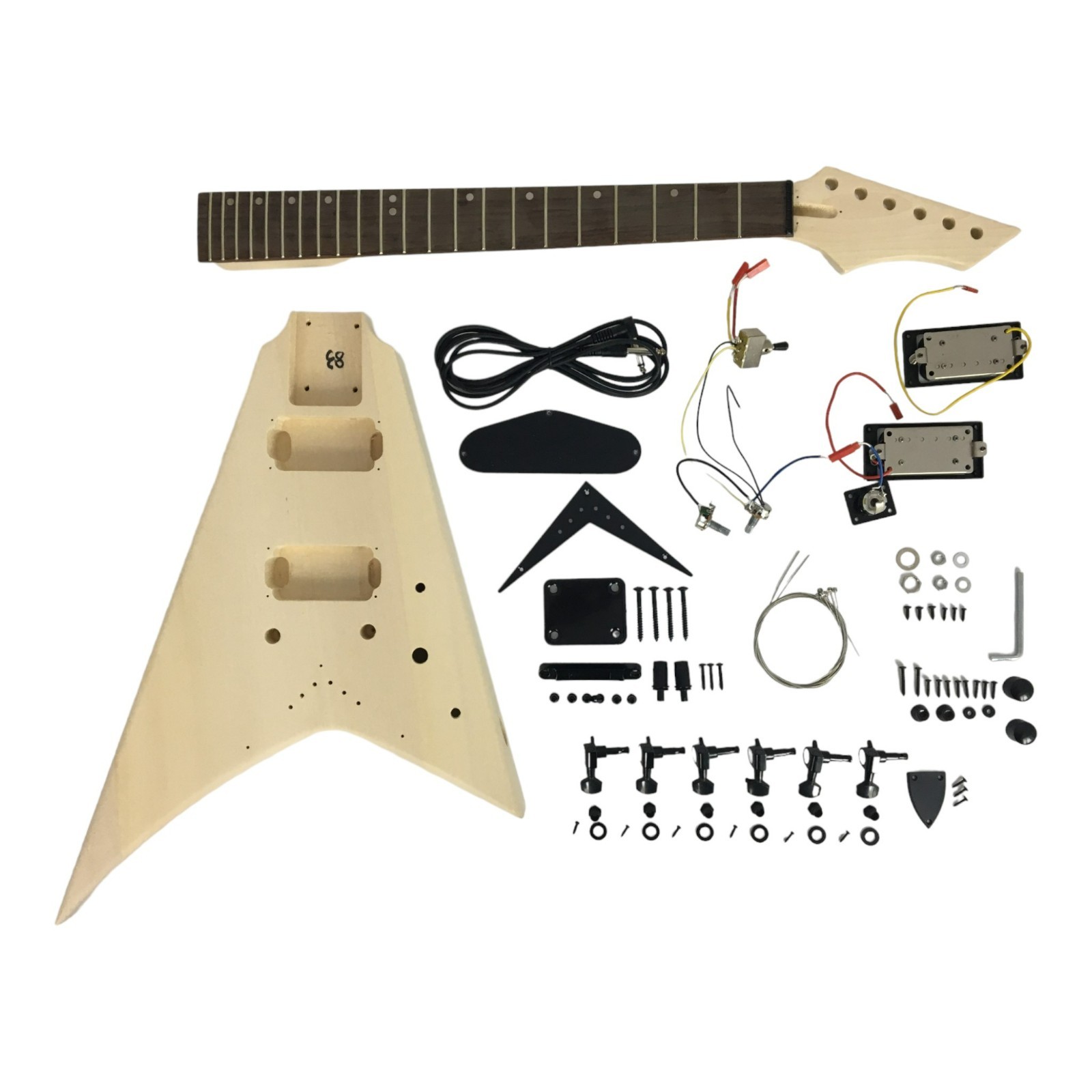 Haze SFV50MDIY Solid Mahogany Body,No-Soldering Electric Guitar DIY Kit