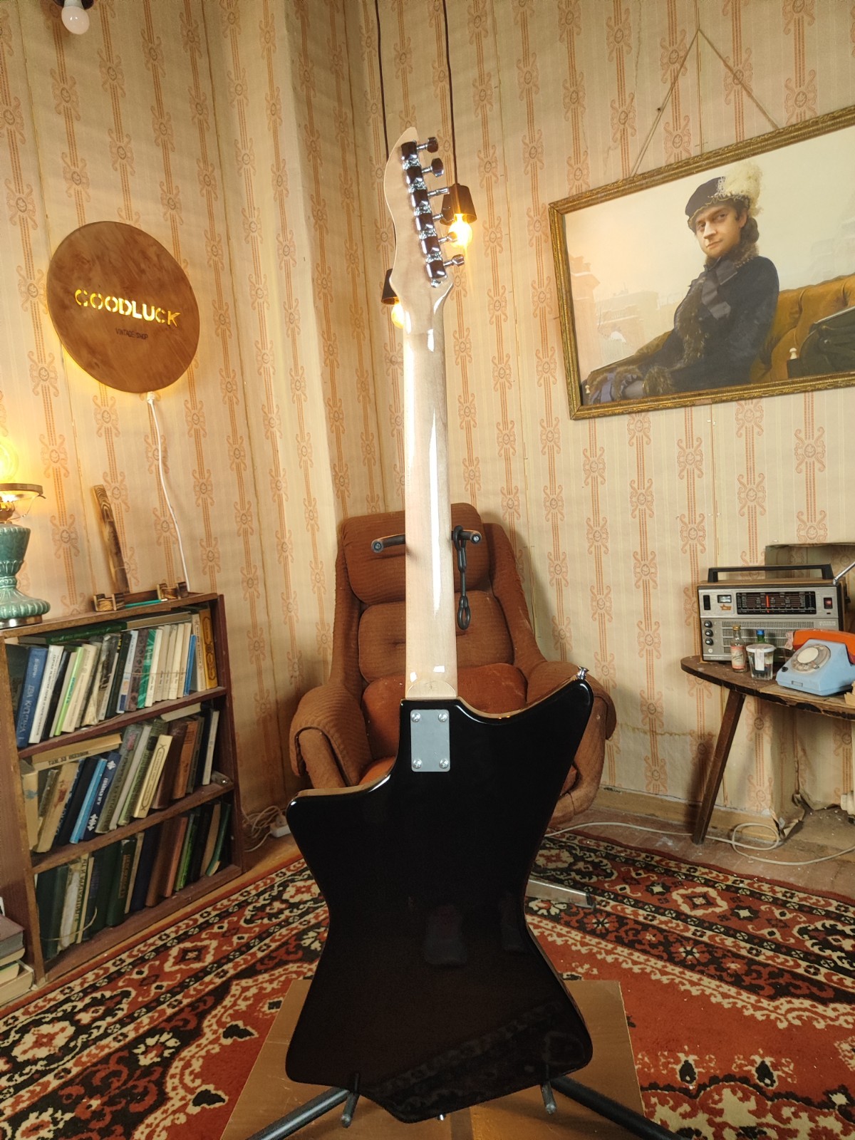 Krunk Ani Style Black Custom Guitar Soviet Era Reissue Rare USSR Retro