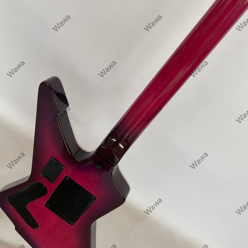 Hot Hard Rock Purple Solid Electric Guitar Rounded Fret Edge Active Pickup Stock