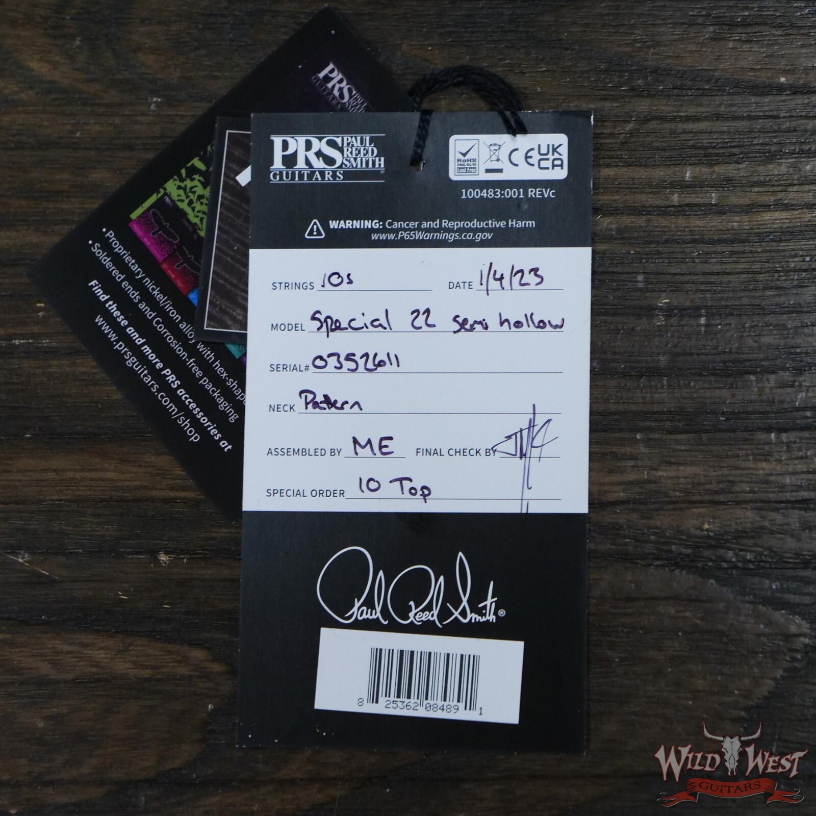 Paul Reed Smith PRS Core 10 Top Special Semi-Hollow (Special 22) Eriza Verde