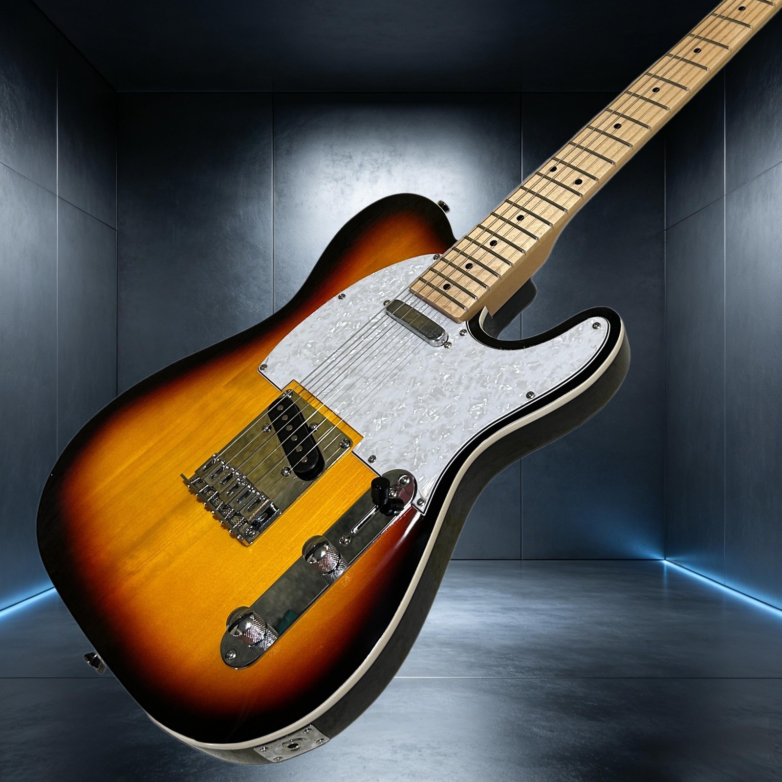 Tele Electric Guitar White Pearl Pickguard Single Binding 21 Frets