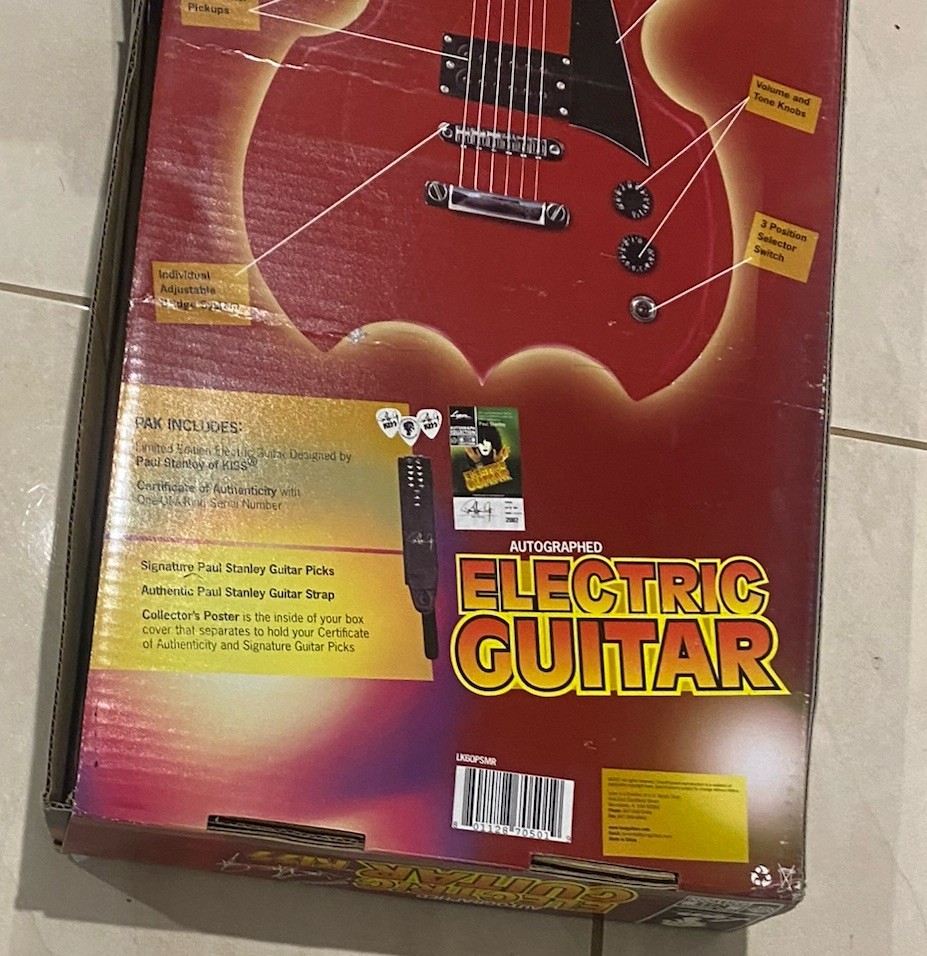 Paul Stanley Hand Signed Red Kiss Electric Guitar Lyon By Washburn Picks 2007