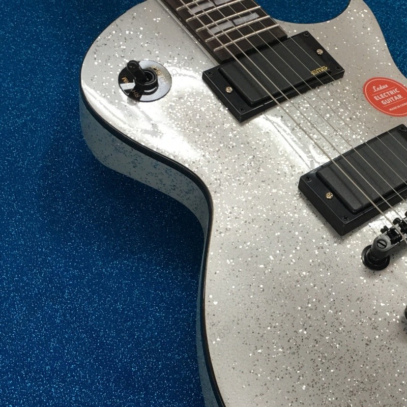 Silver Large Particle Glitter Solid Electric Guitar Stainless Fret Active Pickup