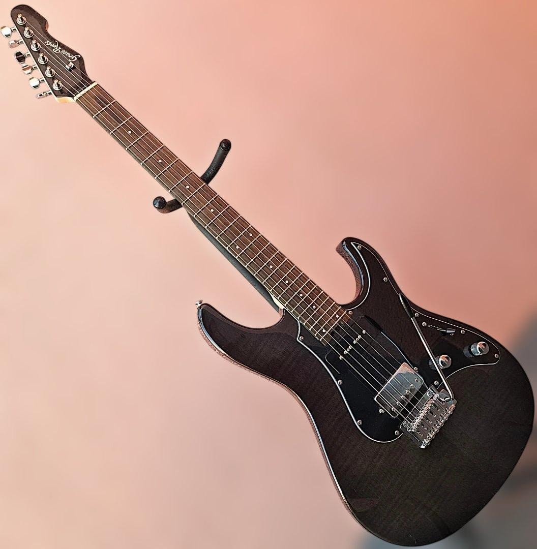 GrassRoots G-SNAPPER-CTM P ESP Flamed Maple Veneer Electric Guitar Black Gray