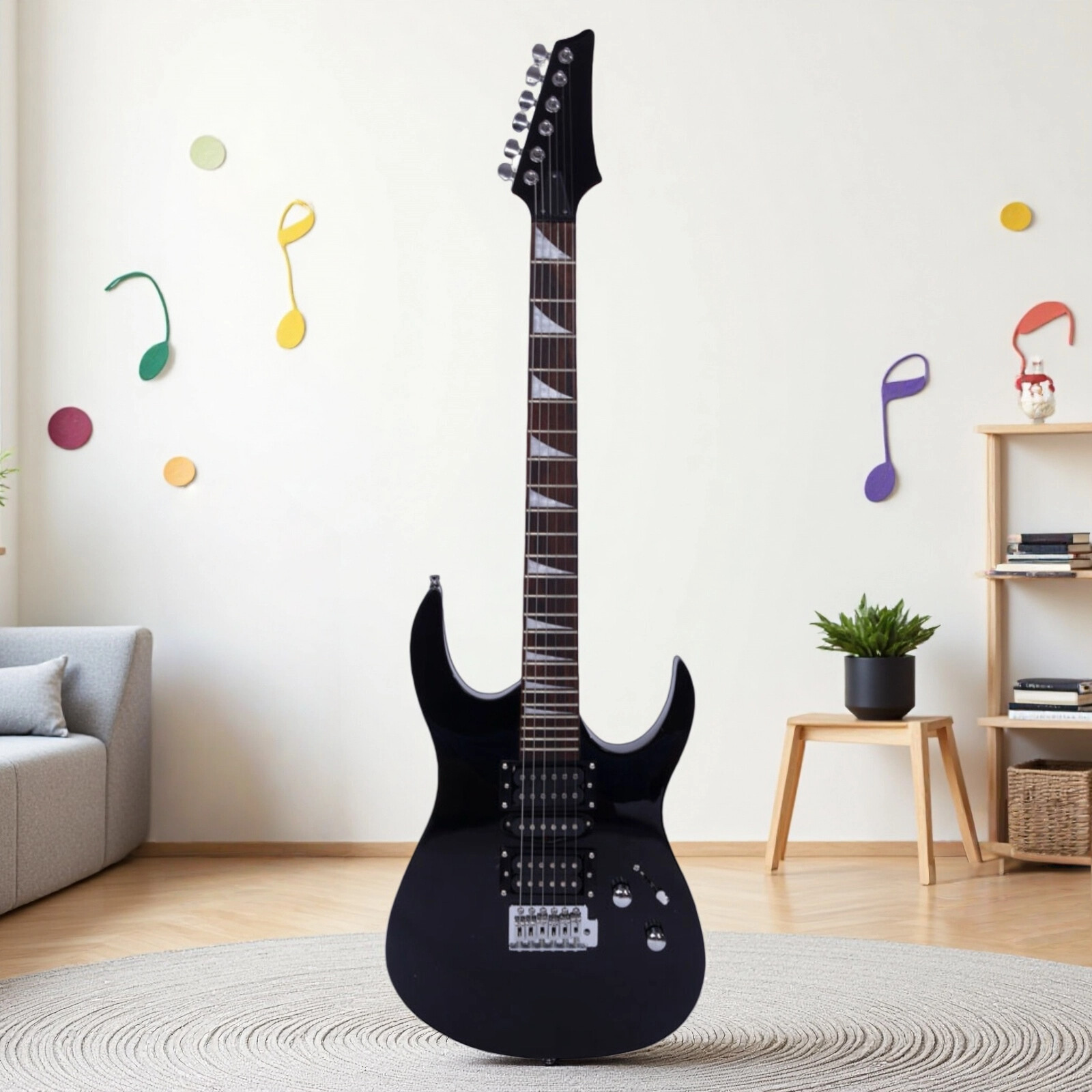 Stylish Whole Black 170 Model HSH Pickup Electric Guitar Set For Beginners