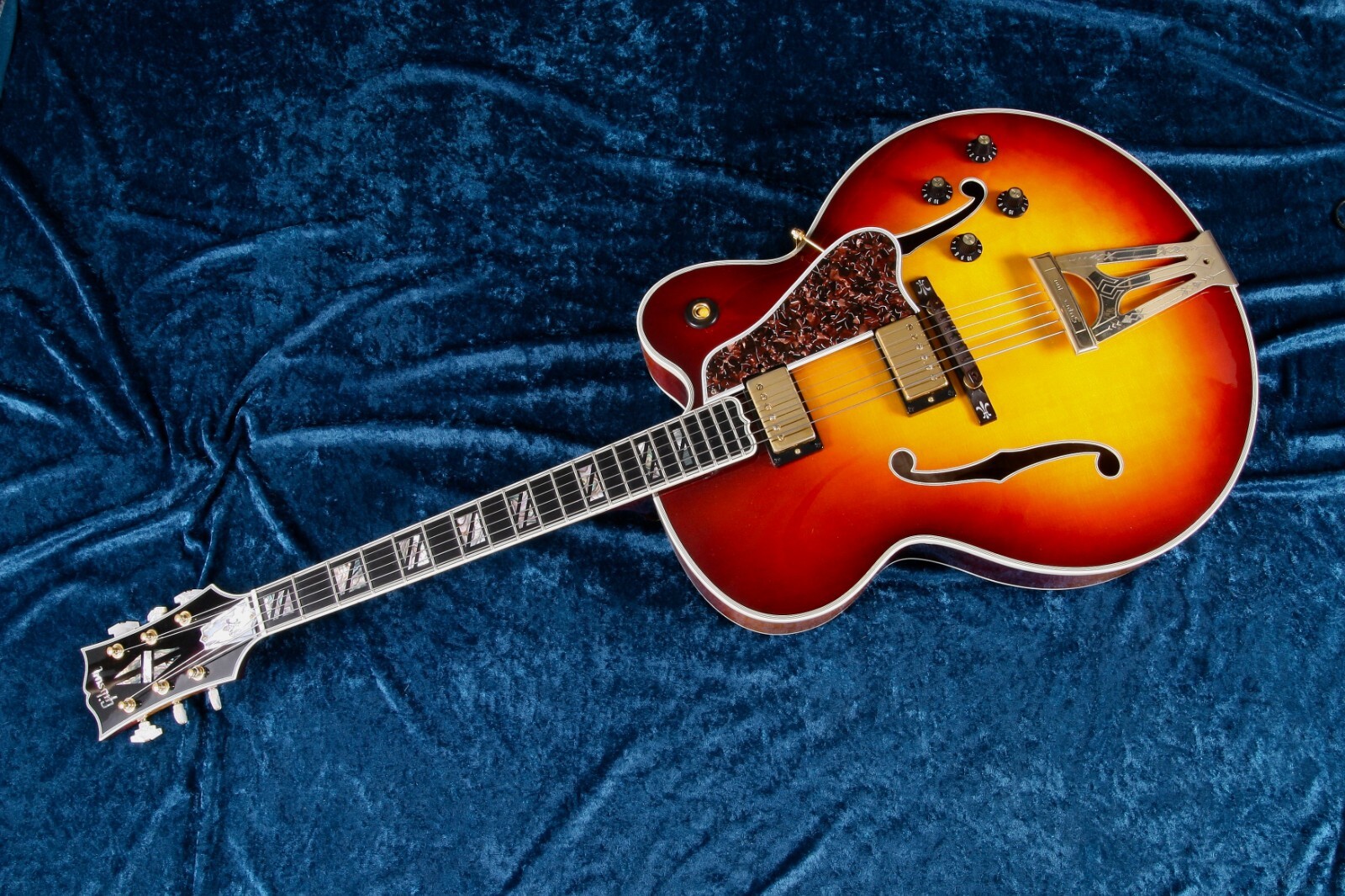 Gibson Super 400 custom one of a kind solid quilt back Bourbon burst