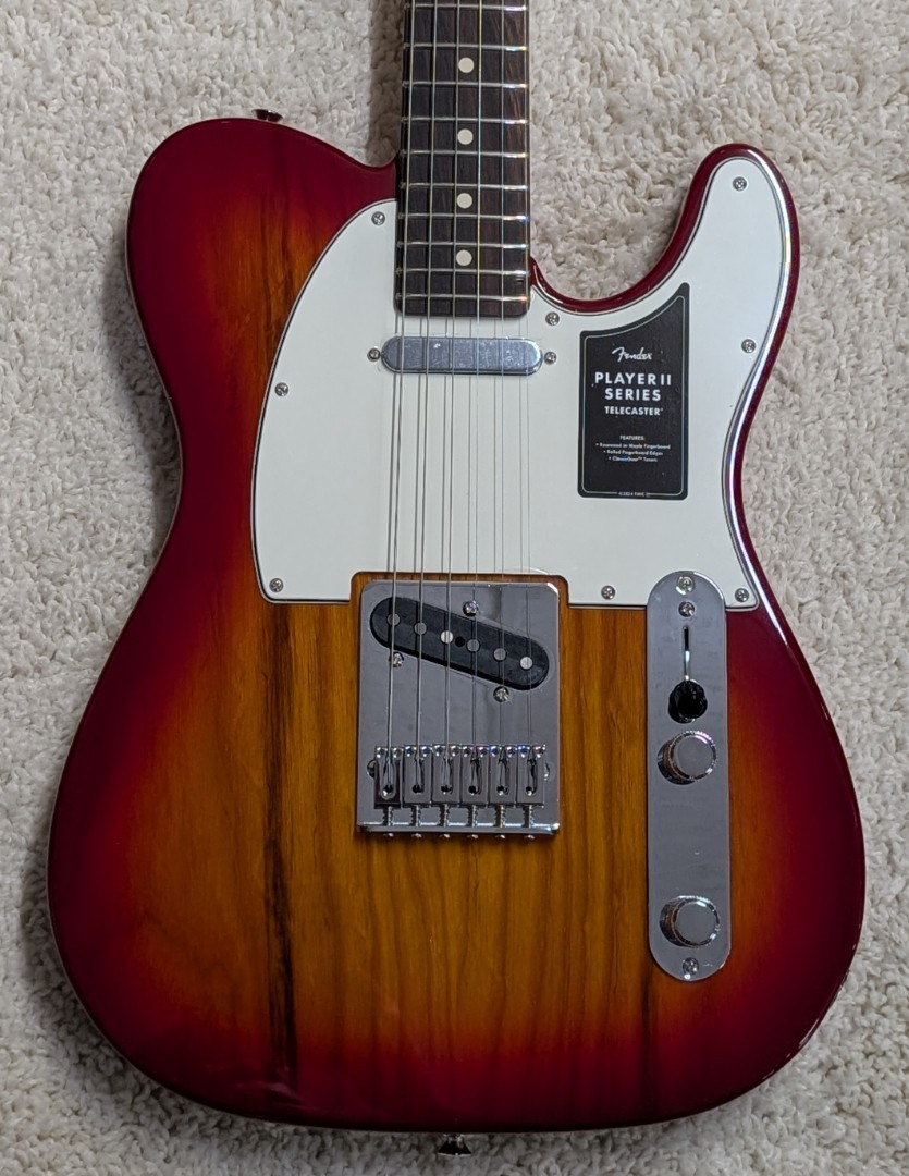 Fender Player II Telecaster guitar, Rosewood Fingerboard, Aged Cherry Burst