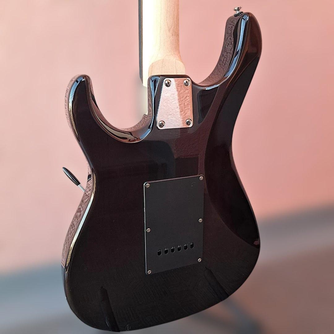 GrassRoots G-SNAPPER-CTM P ESP Flamed Maple Veneer Electric Guitar Black Gray