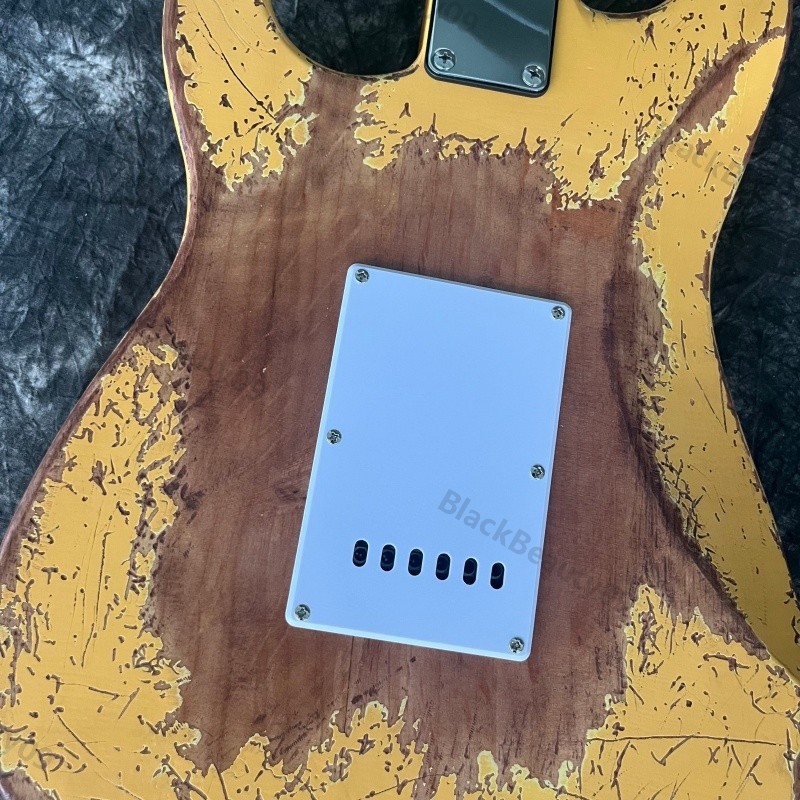 Electric Guitar Heavy Aged Stainless Rounded Fret Edge Bone Nut Tortoise PG SSS