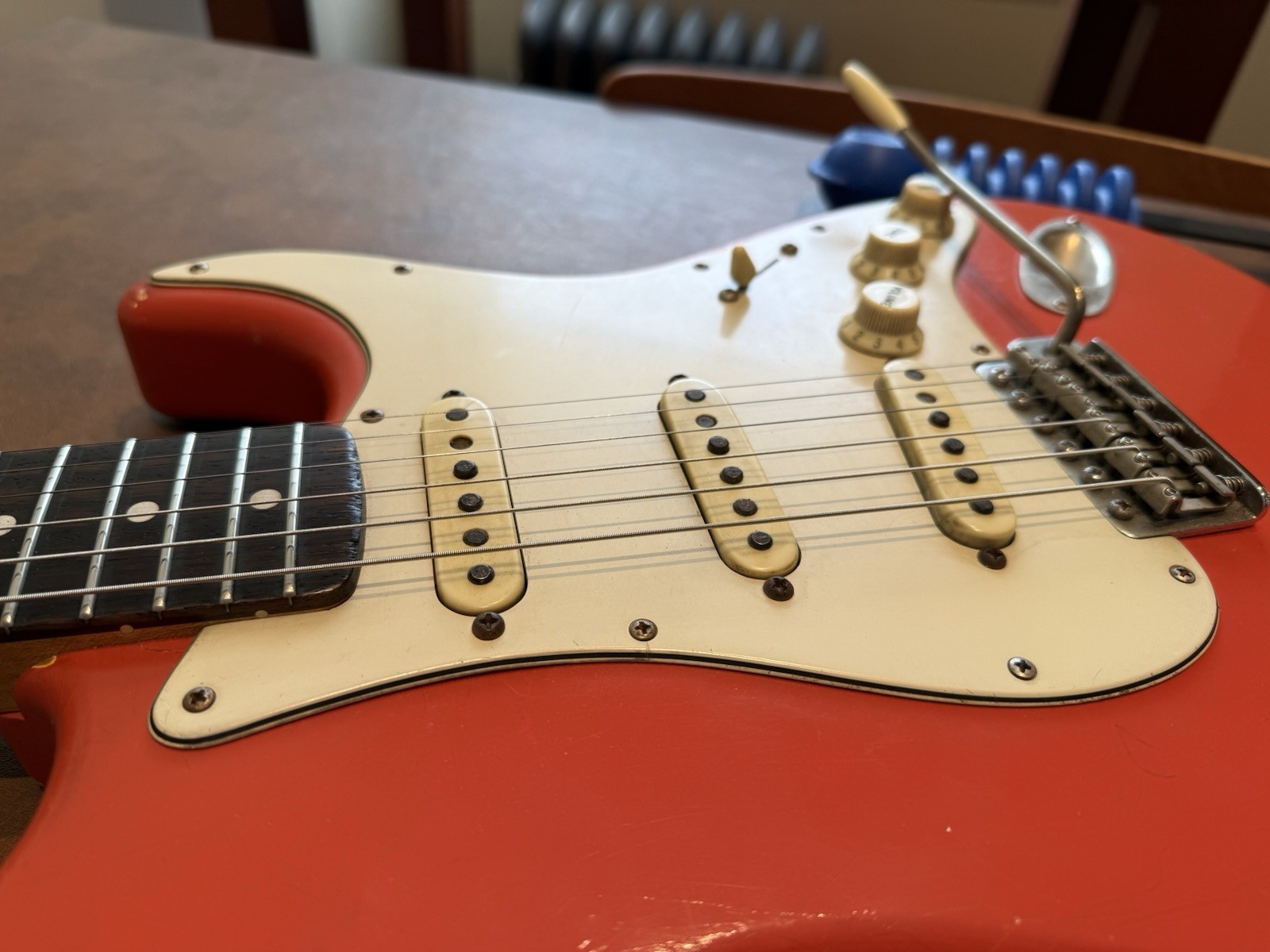 Fiesta Red Danocaster Strat Guitar