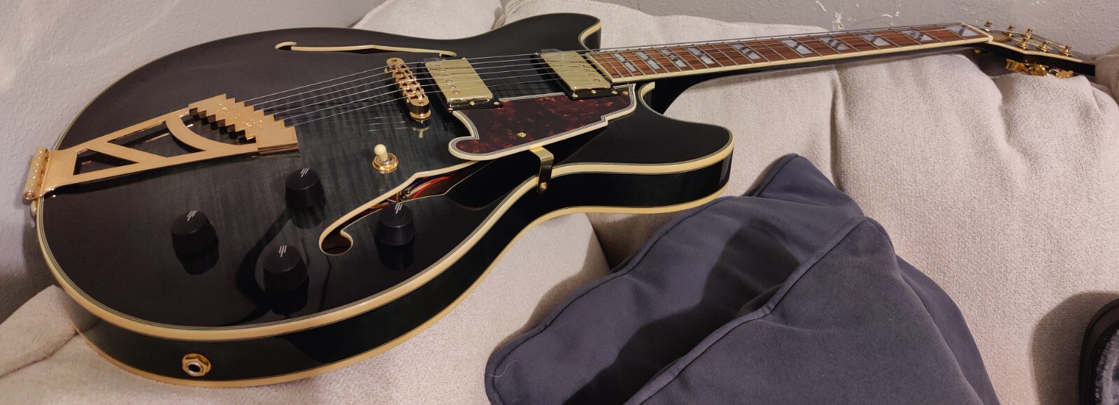 D’Angelico Excel DC Semi-Hollow w/Stairstep Tailpiece – Rare Grey Black NOT Dog!
