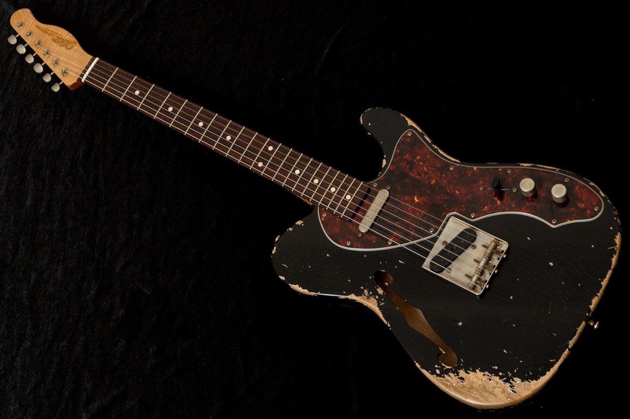 Xotic XTC-1 Thinline Black Heavy Aged Master Grade Neck 2.805kg #4158 TONIQ Yoko
