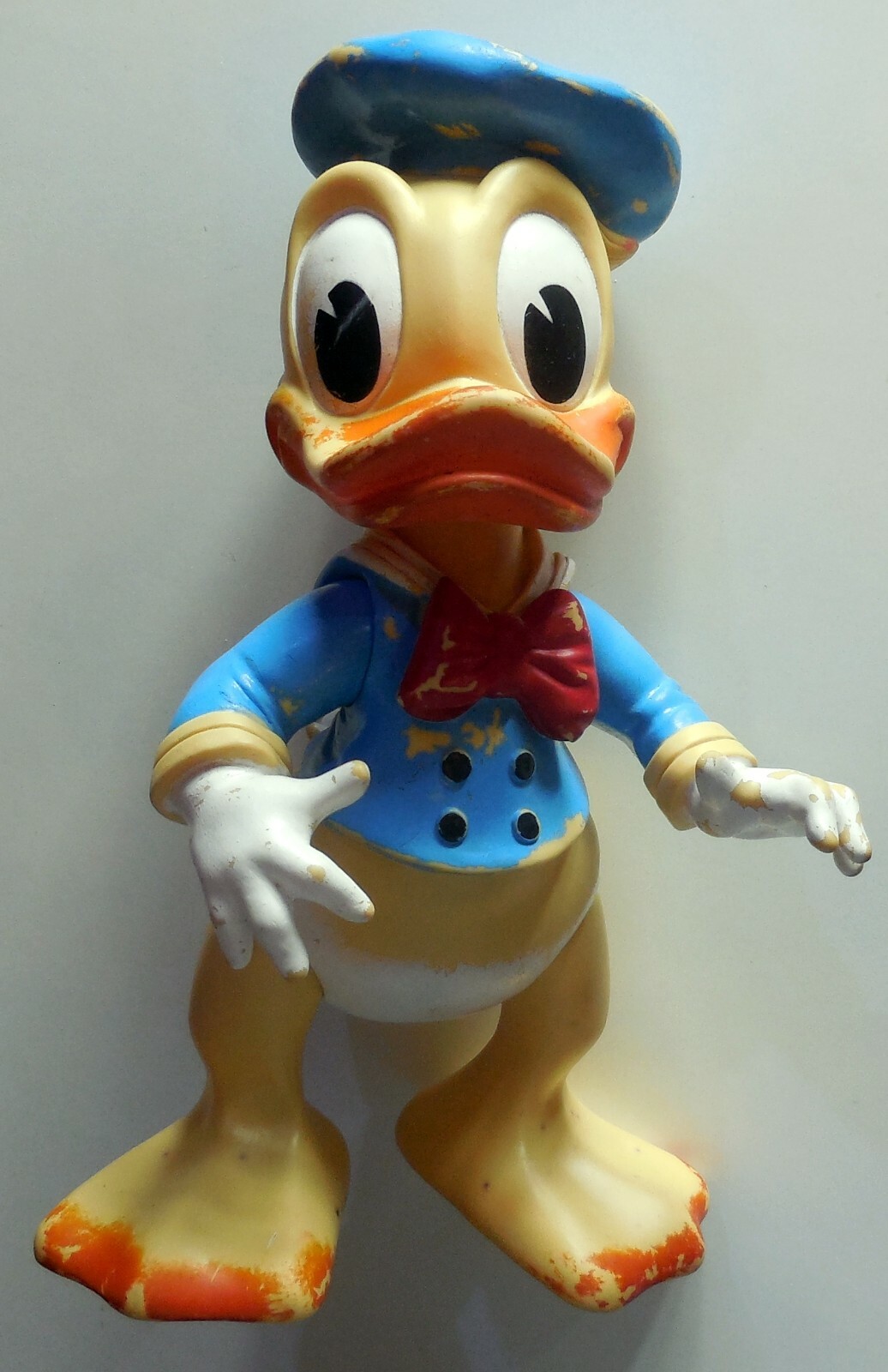 VINTAGE LARGE TOY SQUEAK RUBBER DONALD DUCK LEDRAPLASTIC LEDRA DISNEY 1962