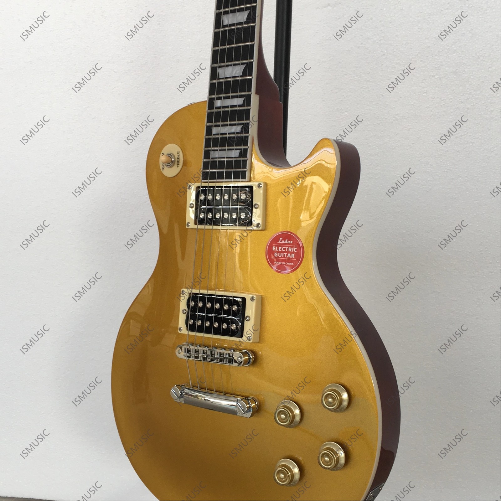 Solid Body Electric Guitar Stainless Steel Rounded Fret Gold Fast Shipping