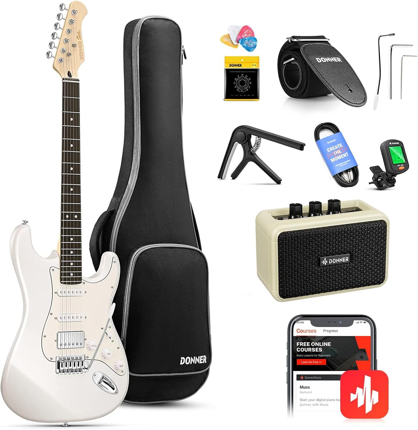 Donner DST-152 Electric Guitar With Amp Solidy Body Humbucker Single Coil Split/