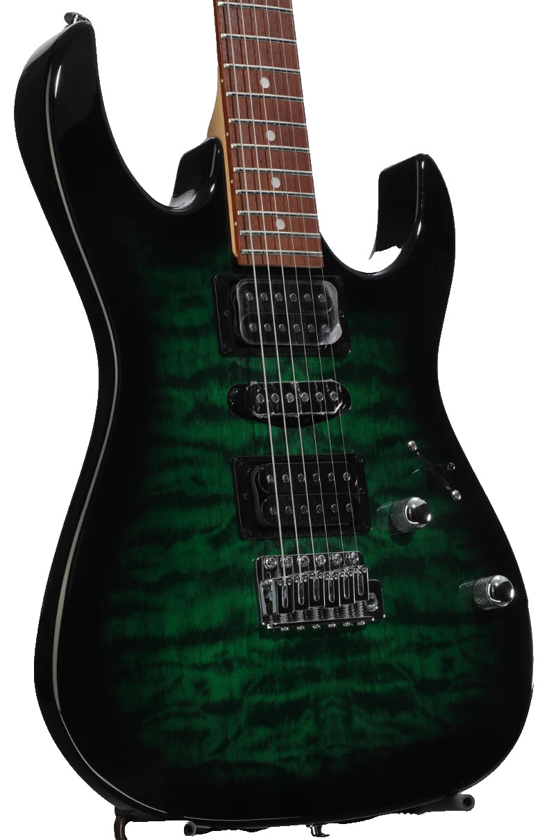Ibanez Gio GRX70QA Electric Guitar – Transparent Emerald Burst