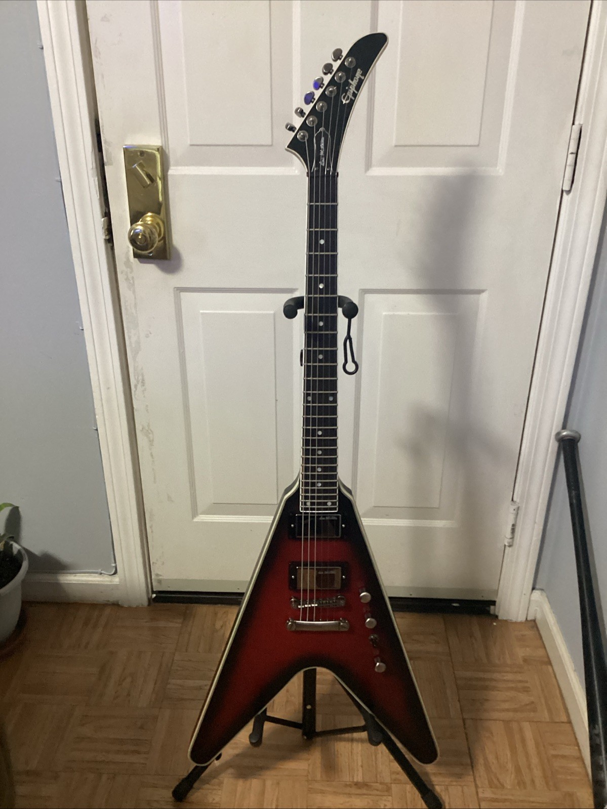 Epiphone Dave Mustaine Signature Flying V Prophecy Guitar, Aged Dark Red Burst