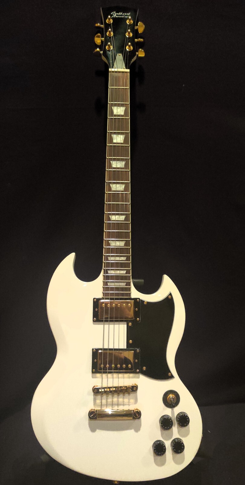 Electric Guitar DC Electric Guitar Classic- Gloss White/Gold/-Fast Shipping!